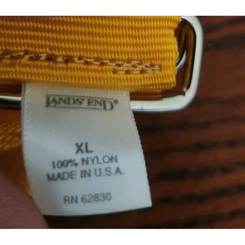 Lands End Womens Grosgrain Xlarge Yellow‎ Belt New Solid D Ring